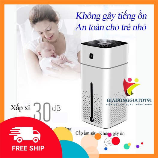 MÁY PHUN SƯƠNG KS600 PHUN SƯƠNG TẠO ẨM XÔNG TINH DẦU KIÊM ĐÈN NGỦ ĐỂ BÀN 7 MÀU DUNG TÍCH 1000ml TỐC ĐỘ PHUN 50ml h