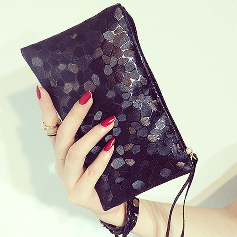 Simple Fashion Women Messenger Bags Solid Color Paillette Decoration Purse Ladies Clutch Crossbody Shoulder Bag