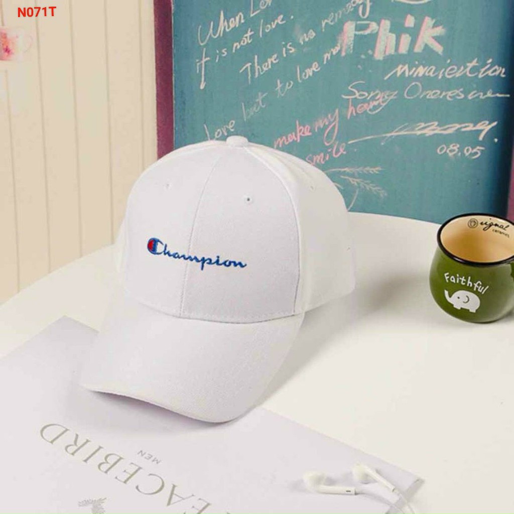 &lt;Hot&gt; Nón lưỡi trai unisex nam nữ nhiều màu, form chuẩn, hàng đẹp (CHAMPION)