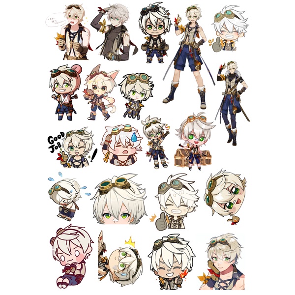 sticker bennet genshin impact ảnh dán bennet genshin