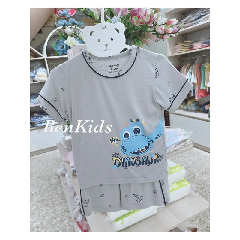 UALAROGO - Bộ cộc tay cài vai vải modal sồi cho bé trai/bé gái