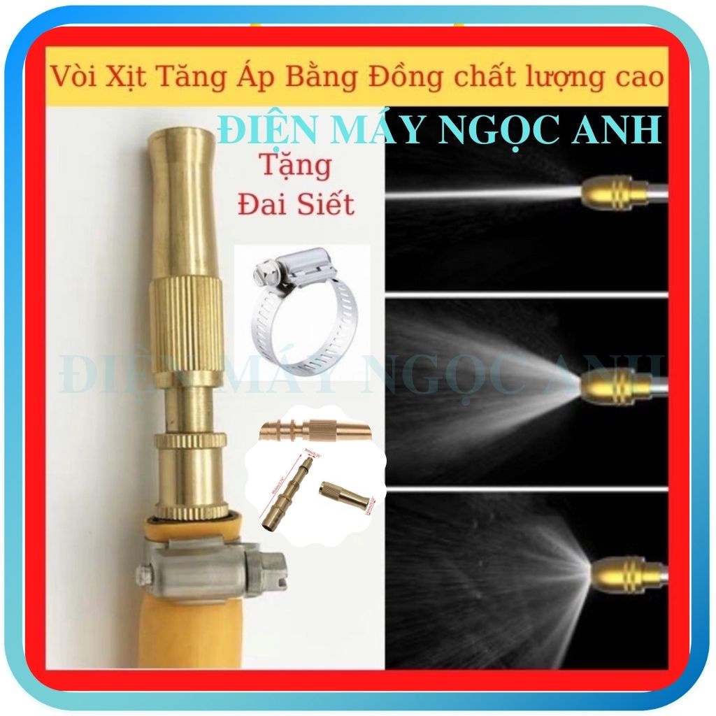 Vòi rửa xịt tăng áp rửa xe tưới cây phun sương vệ sinh thông minh di động đa năng phun rửa ô tô xe máy bằng đồng