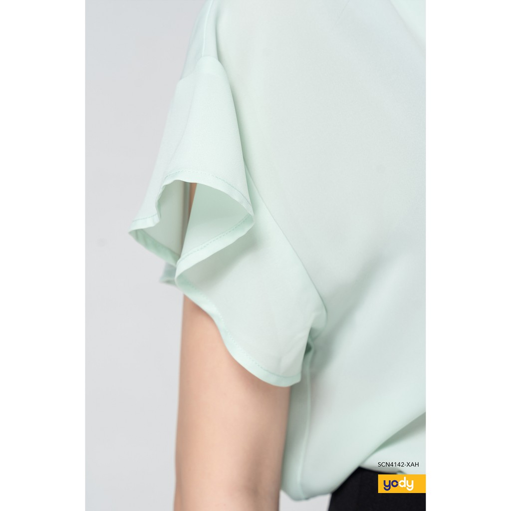 Áo sơ mi YODY Nữ cổ tàu tay tiên phong cách mềm mịn thoải mái SCN4142 | BigBuy360 - bigbuy360.vn