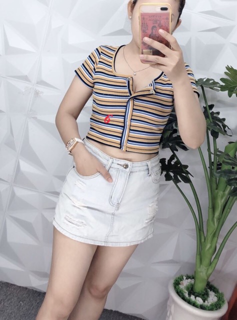 Áo croptop body cài nút( hình chụp thật 100%) size 40-56kg