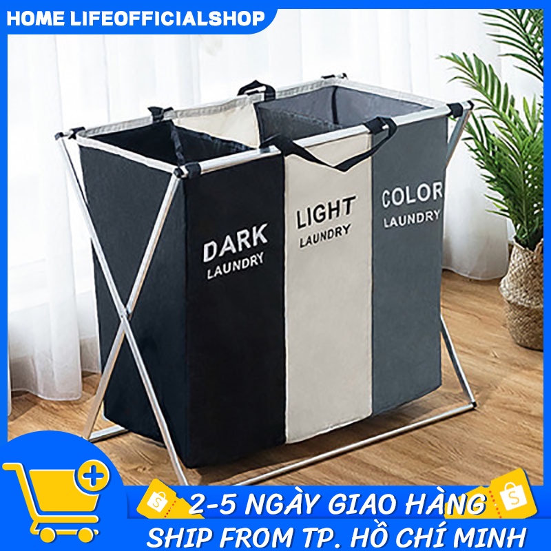 Rổ Giặt Nhiều Ngăn - Đế Xếp Đồ Giặt, Giỏ Giặt 2 Ngăn Với Giỏ Giặt 3 Ngăn Gấp Khung Nhôm X | BigBuy360 - bigbuy360.vn