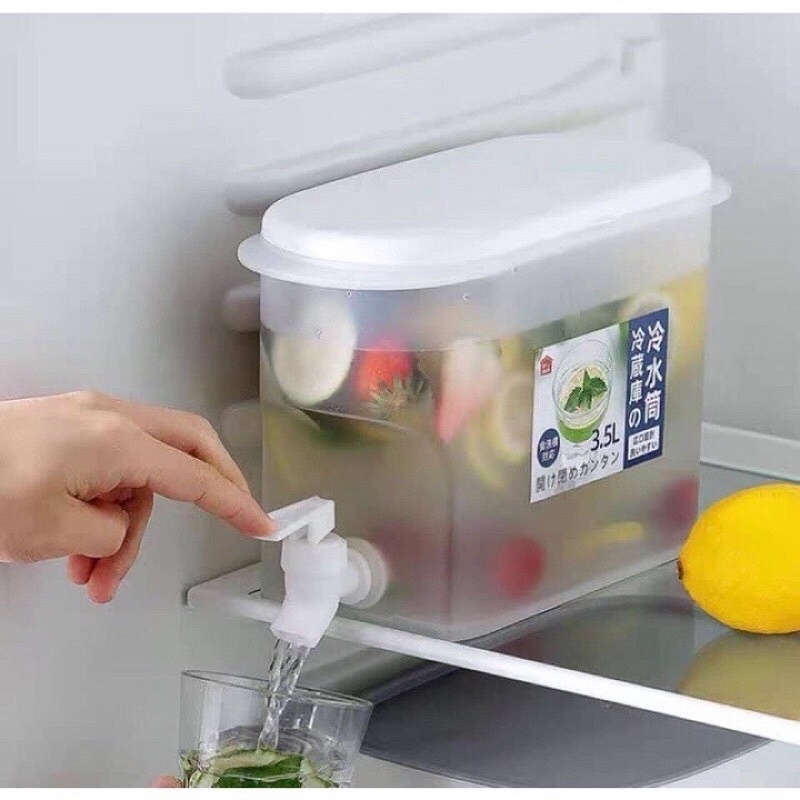 Bình Nước 3.5L Để Ngăn Mát Tủ Lạnh Có Vòi Mở Tiện Dụng Nhựa Việt Nhật Cao Cấp
