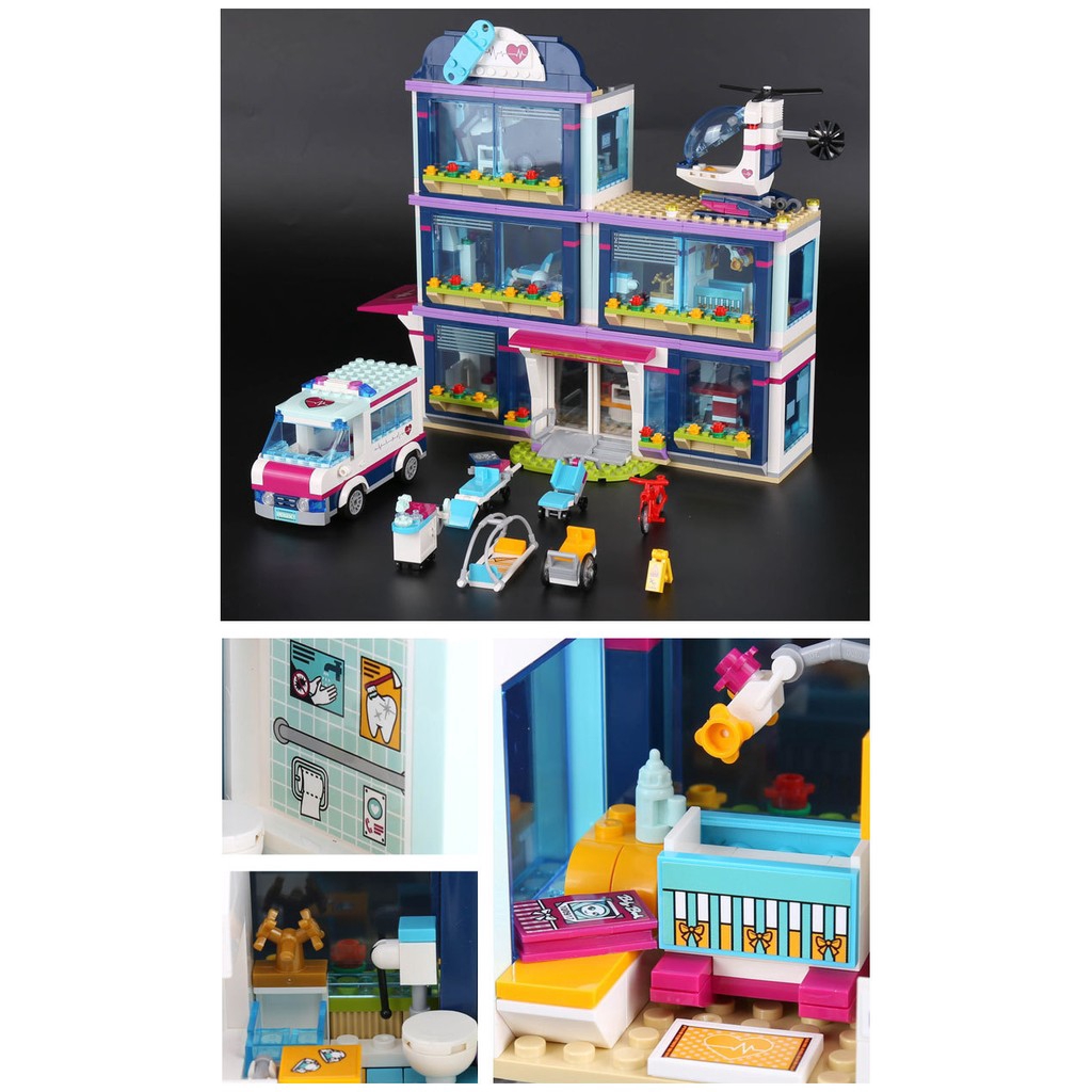 Bộ đồ chơi Lego Friends LEPIn lắp ráp hình bệnh viện Heartlake