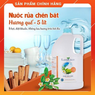 {HOT SLAE} Nước Rửa Chén Bát, 5000ML Hữu Cơ Layer Clean, Organic, An Toàn Cho Bé, Không Hại Da Tay, Hương Quế
