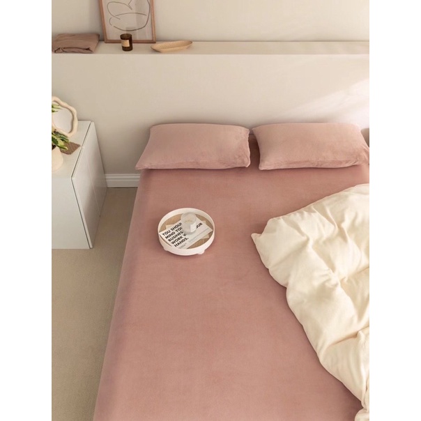 Set Ga Gối Nỉ Nhung Sữa Mềm Mịn Cho Mùa Đông, Tone Màu Basic_ shinbedding
