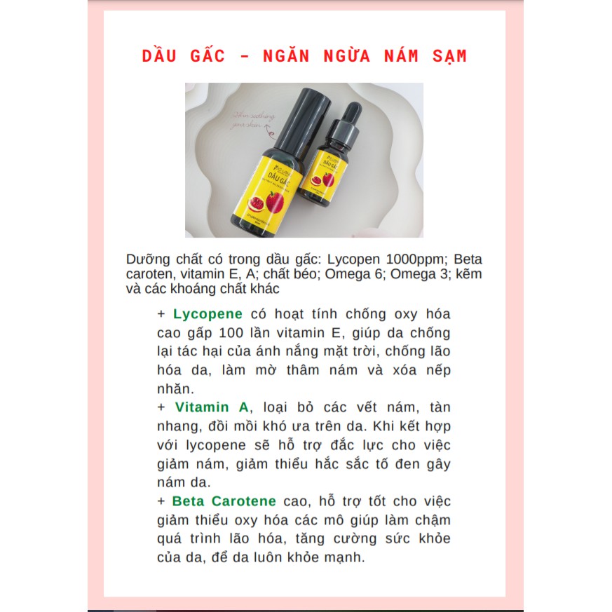 Dầu gấc Pơ Lang - Ép lạnh nguyên chất 10ml - 30ml