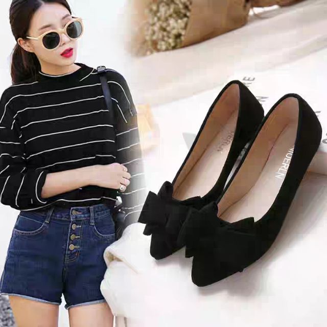 (Order )Giày bệt nơ da lộn full size từ 34-41 | BigBuy360 - bigbuy360.vn