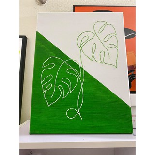 Tranh Canvas thêu vẽ tay phối màu hiện đại - TCT002