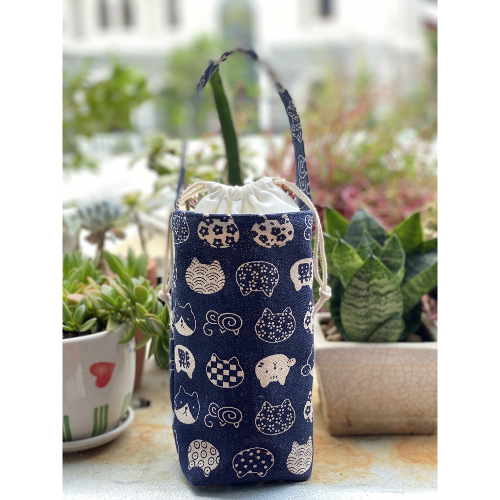 [ĐỘC QUYỀN] [❤️100% handmade] Túi vải BỐ-DÀY đựng Bình Giữ Nhiệt, Bình Nước, Ly Giữ Nhiệt Cực Đẹp!!