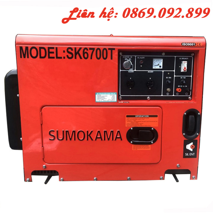 [Có bảo hành] Máy Phát Điện Chạy Dầu 5Kw Sumokama SK6700T - Bảo Hành 12 Tháng - Vận Chuyển Toàn Quốc