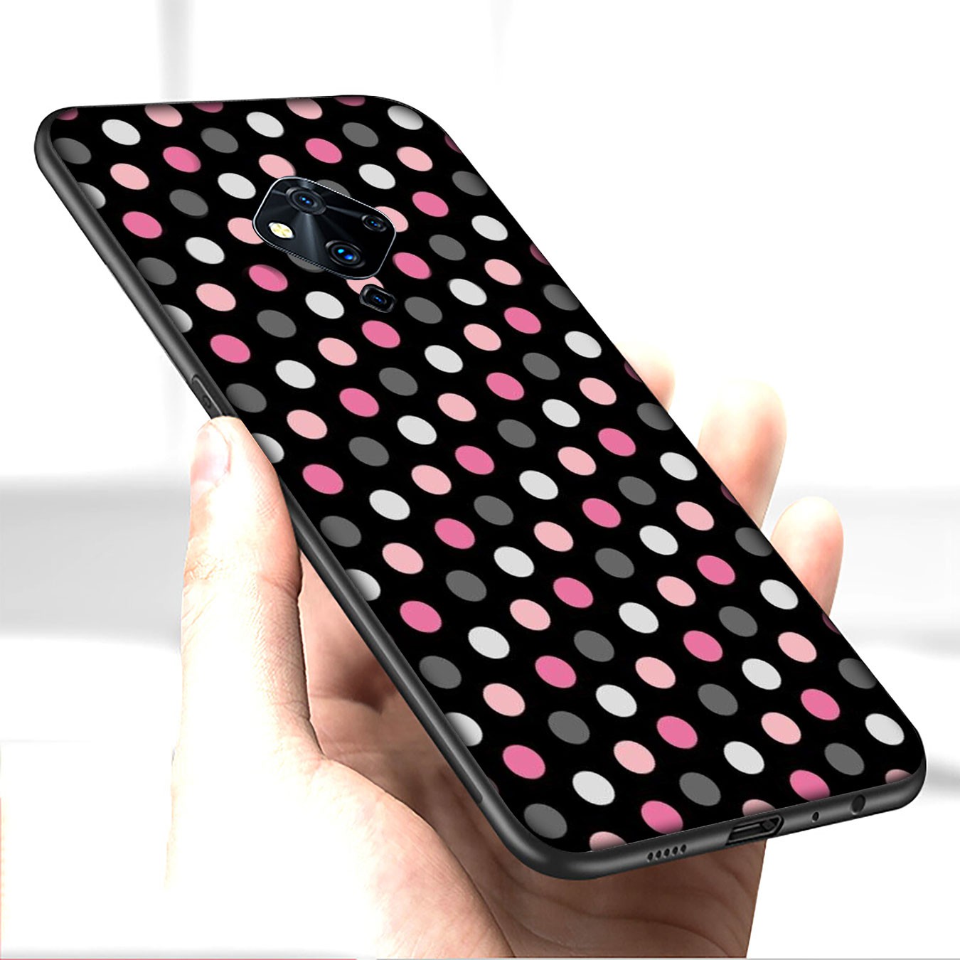 Samsung Galaxy S21 Ultra S8 Plus F62 M62 A2 A32 A52 A72 S21+ S8+ S21Plus Casing Soft Silicone Phone Case black and white Round Dots Cover