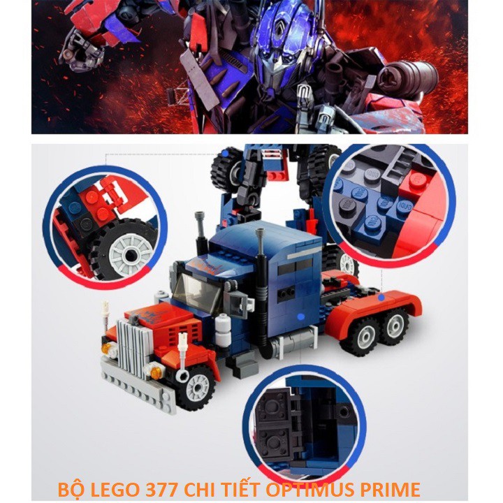 [LEGO 377 CHI TIẾT] BỘ LEGO Transformer OPTIMUS PRIME - Lego ô tô biến hình