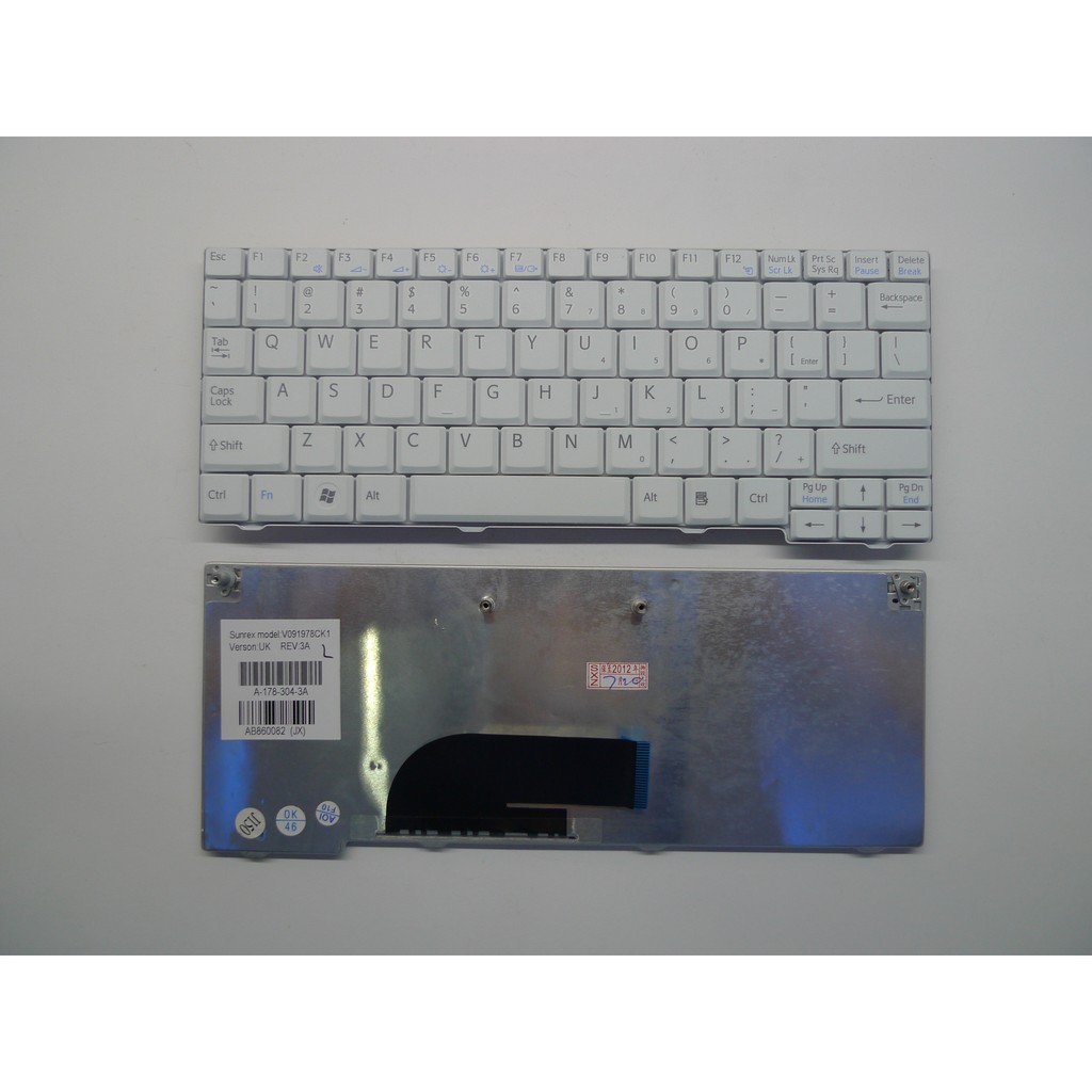 Bàn phím laptop sony M trắng- bạc