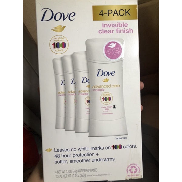 Lăn Khử Mùi Dove Advanced Care Invisible Của Mỹ 74g