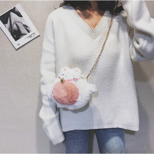 Túi xách mèo may mắn TXB10 túi đeo chéo cute dễ thương