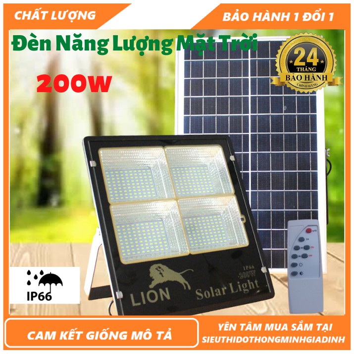 Đèn Năng Lượng Mặt Trời - Đèn Đường,Sân Vườn - Sử Dụng Năng Lượng An Toàn - Chống Nước Tuyệt Đối - Có Điều Khiến