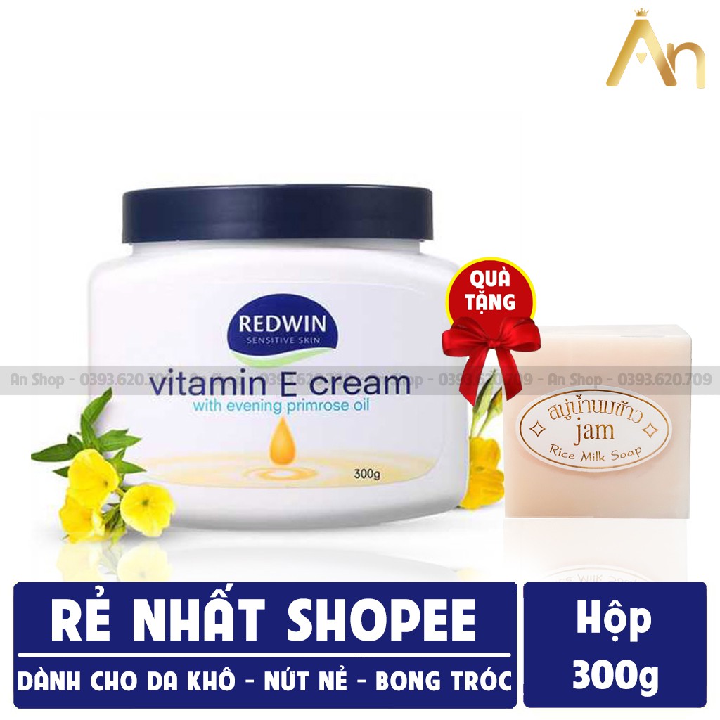 Kem Redwin Vitamin E 300gr Giúp Dưỡng Ẩm, Làm Trắng Da Mặt Và Body [XÁCH TAY ÚC]