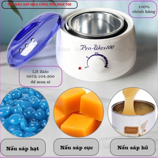Nồi nấu sáp wax lông Pro Wax 100 [có giá sỉ, được chọn màu,tặng que gạt]