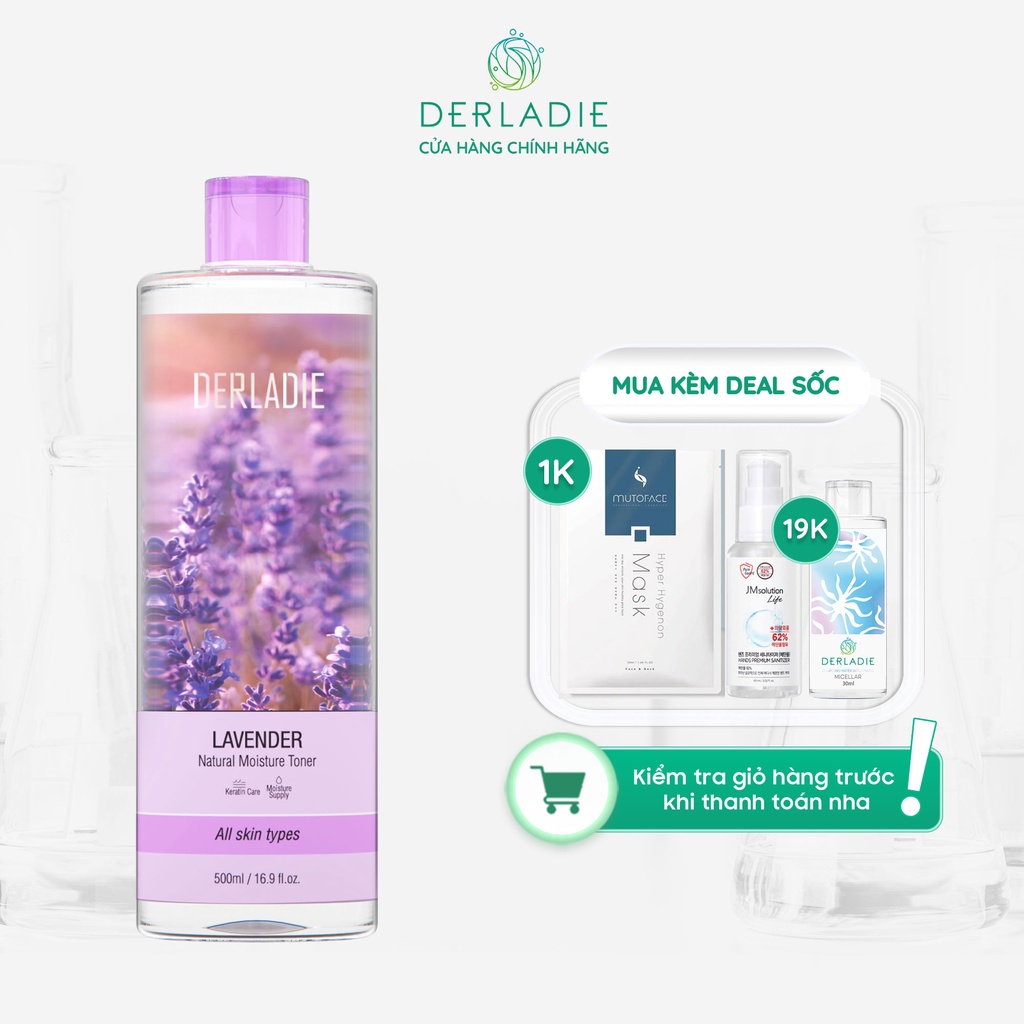 Nước Cân Bằng Da, Ngừa Mụn, Kiềm Dầu Derladie Natural Moisture Toner 500ml