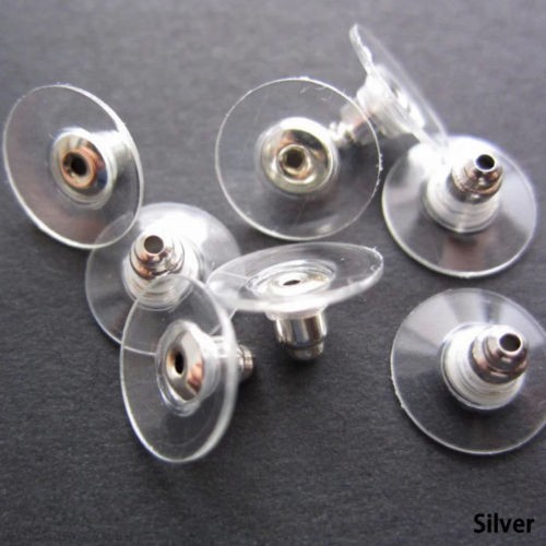 Set 50 nút chặn hoa tai hai màu làm đồ thủ công