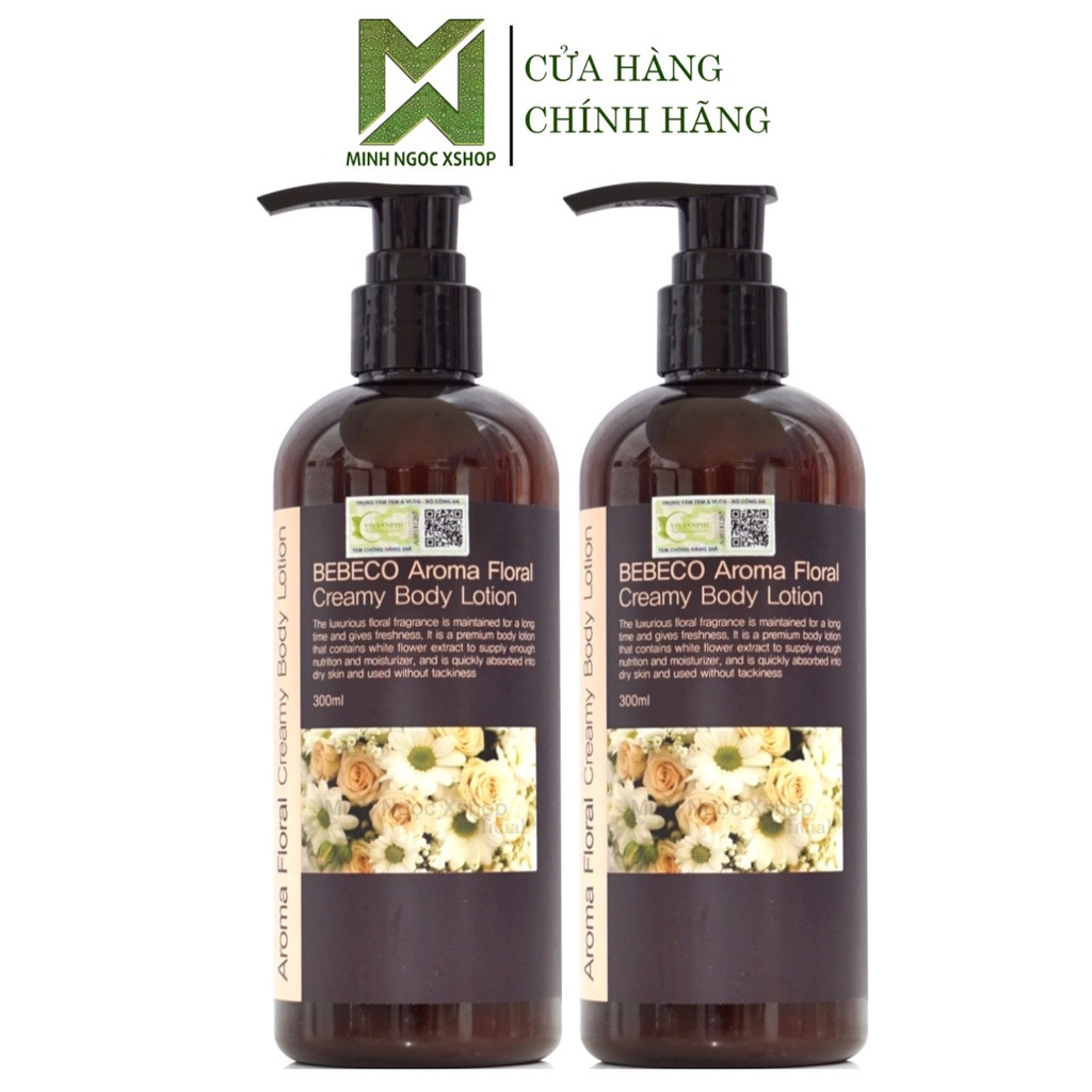 Sữa dưỡng thể sáng da hương thơm nước hoa BEBECO AROMA FLORAL CREAMY BODY LOTION 300ml