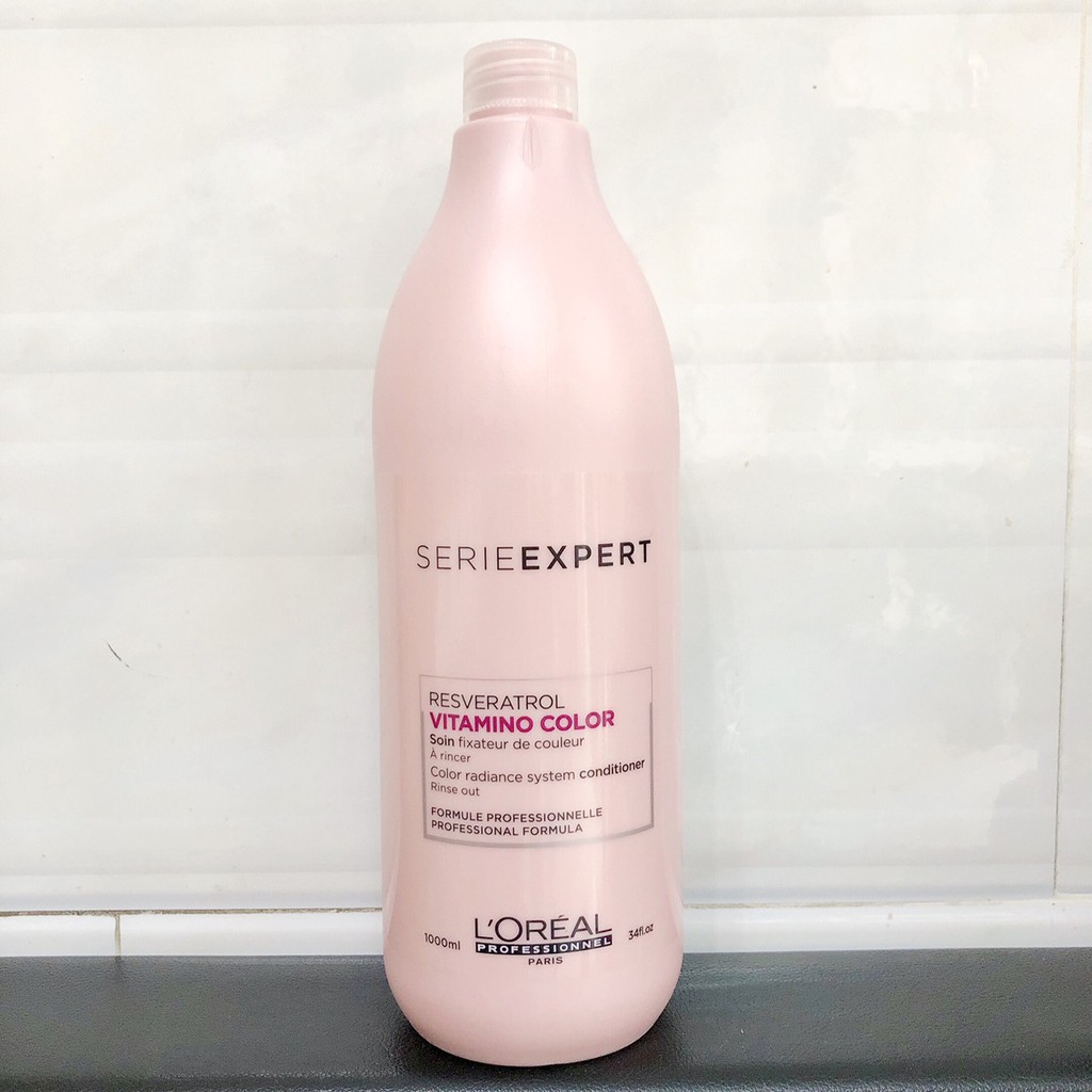 Dầu xả L'oreal Serie Expert Vitamino Resveratrol Conditioner mềm mượt giữ màu tóc nhuộm lâu phai chính hãng 1000ml