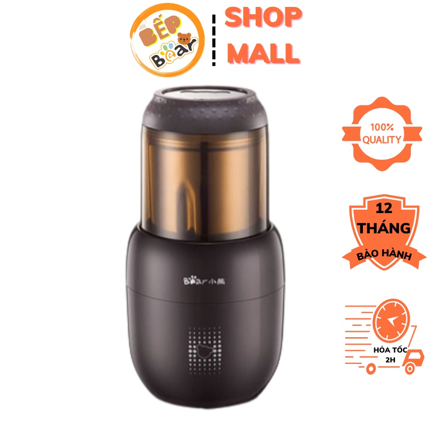 Máy xay bột đa năng Bear FSJ-A03D1S, xay cà phê ngũ cốc 4 lưỡi công suất lớn êm ái thiết kế nhỏ gọn thao tác dễ dàng