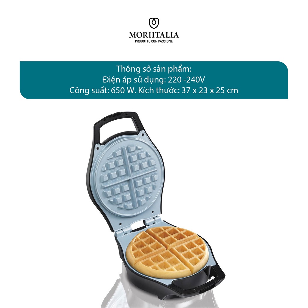 Máy làm bánh Waffle và đồ ăn sáng đa năng Hamilton Beach cao cấp đa năng Moriitalia 26049-IN