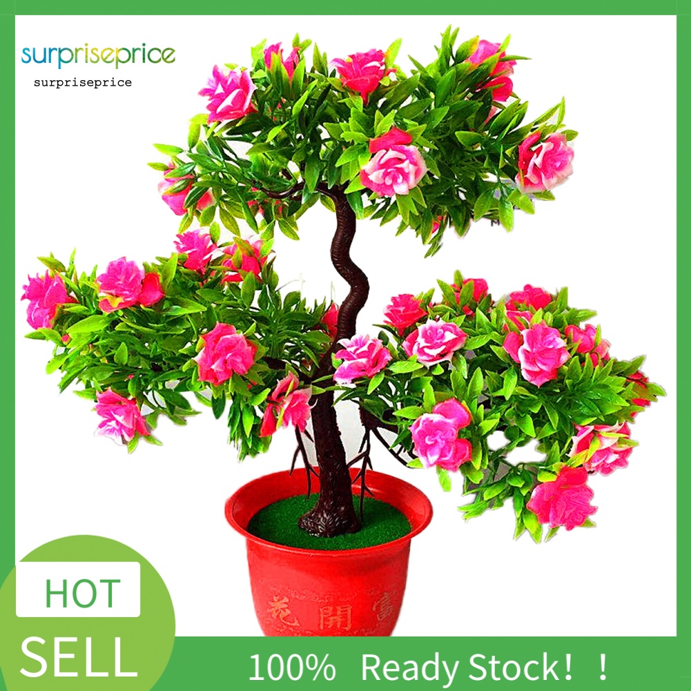 Chậu Cây Hoa Hồng Giả Trang Trí Nhà Cửa / Văn Phòng