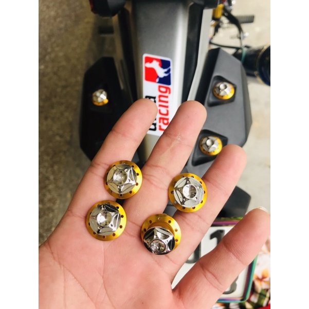 Combo 4 Ốc Salaya + 4 Lông Đền Nhôm Gắn Dè Zin Ex 150