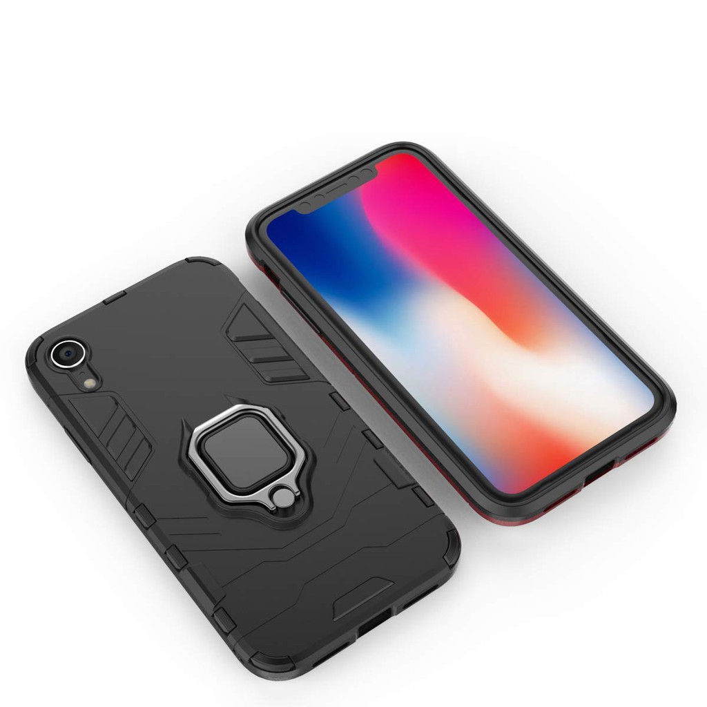 Ốp lưng cho iPhone X XR XS Max iron man chống sốc kèm nhẫn iring chống xem video bảo vệ camera