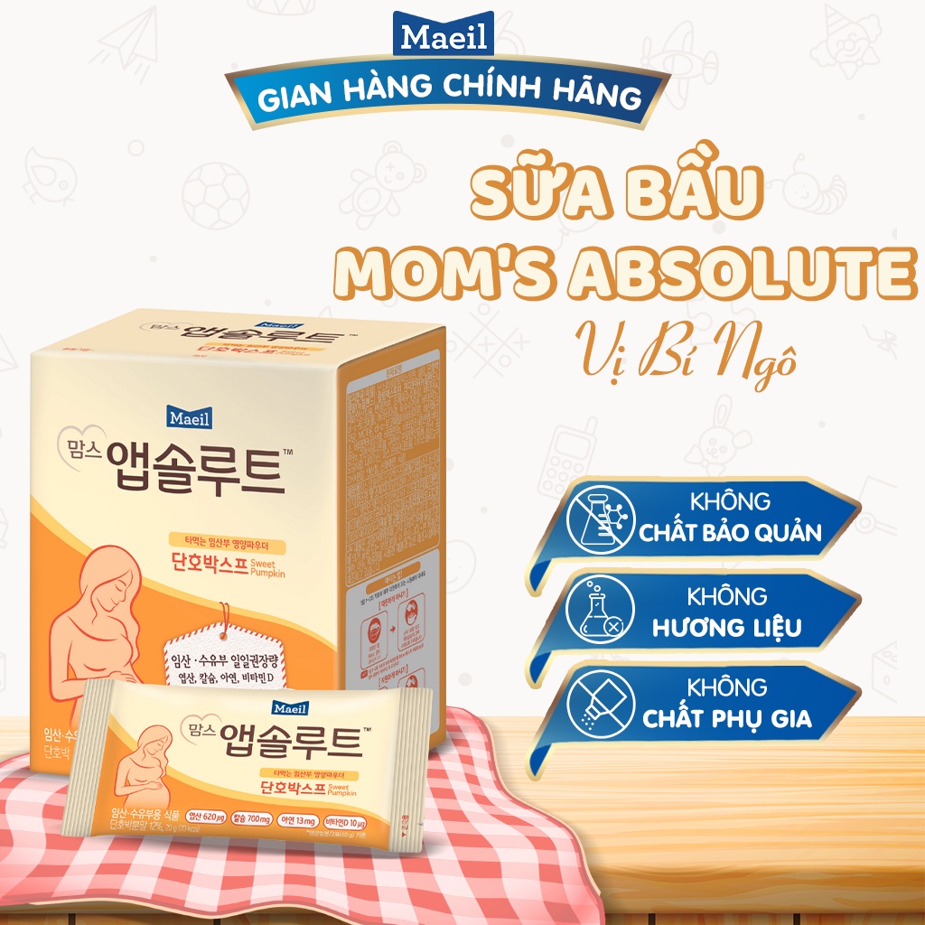 Sữa Bầu MAEIL Mom’s Absolute Hàn Quốc Hương Bí Ngô, Bố Sung Các Dưỡng Chất, Vị Ngon Dễ Uống  