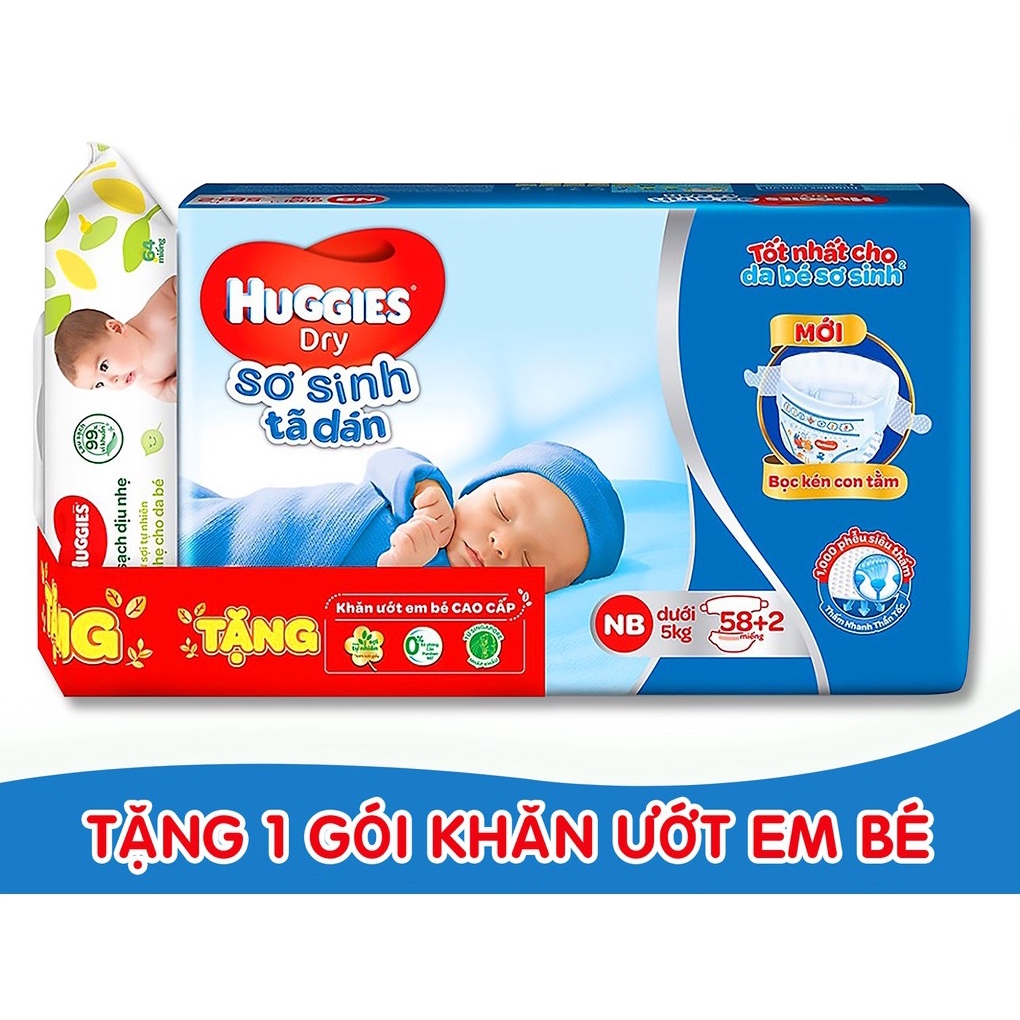 Tã dán Sơ Sinh Huggies S56 Mẫu Mới