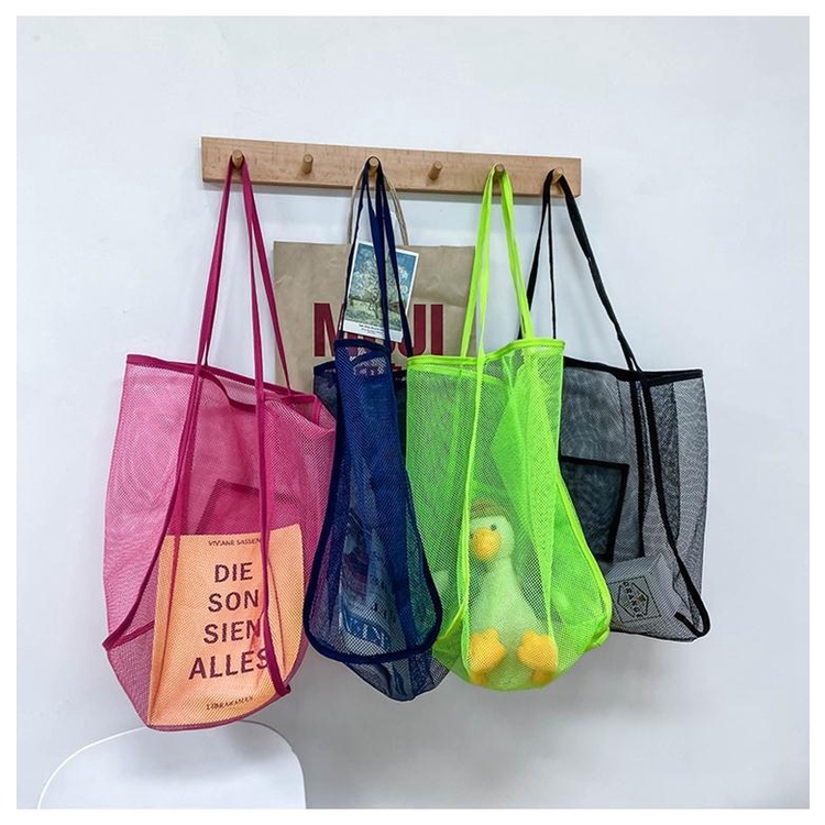 Túi Lưới Trong Suốt Đeo Vai Sức Chứa Lớn Thời Trang Đi Biển Phong Cách Mới 2022