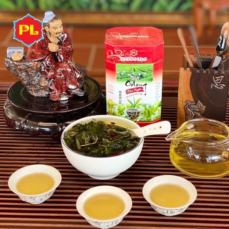 Hộp Trà ô long cao cấp (oolong) 250g - Hộp trà biếu cao cấp Kim Tuyên Phước Lạc