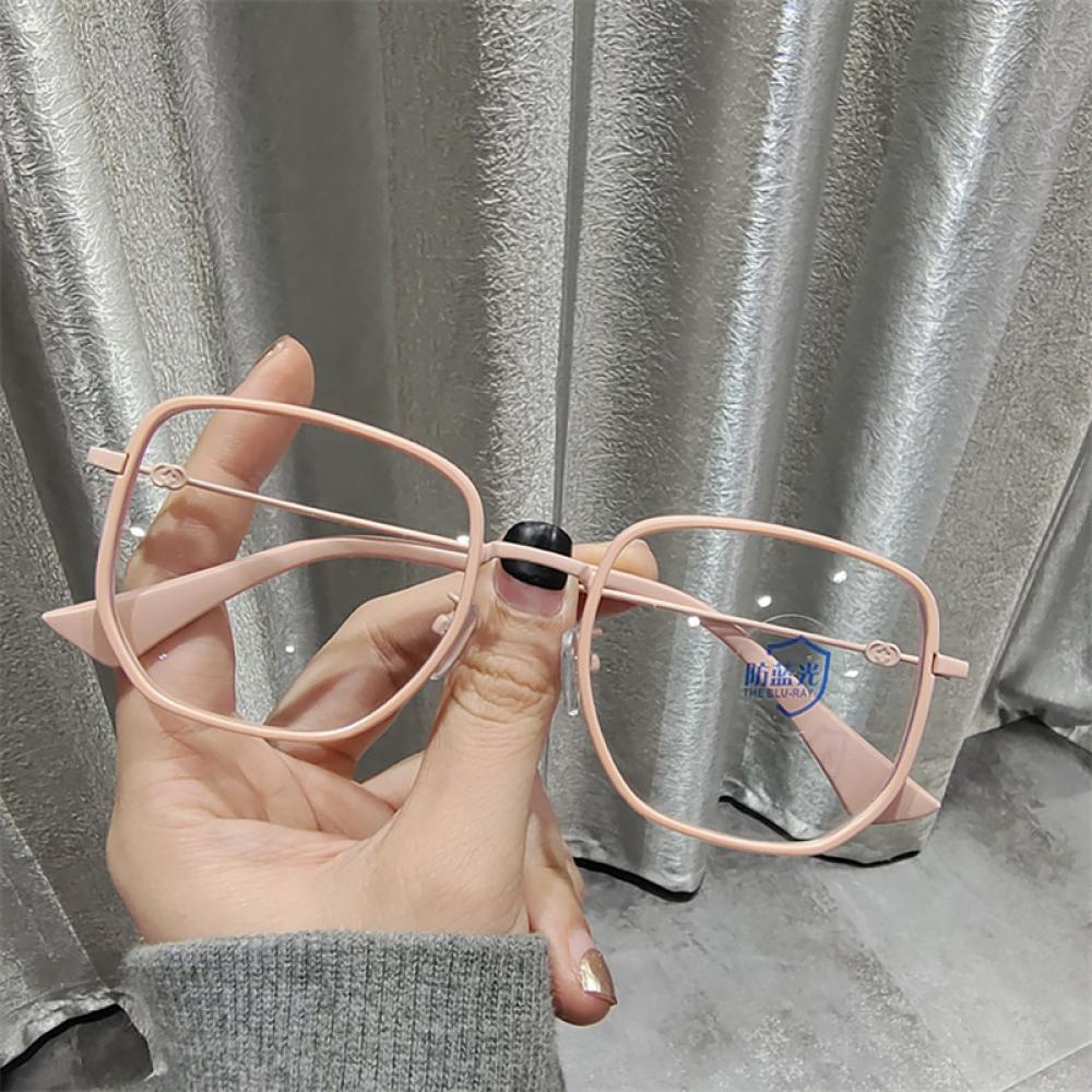 Mắt Kính Gọng Kim Loại Chống Ánh Sáng Xanh Trong Suốt Phong Cách Retro Thời Trang Cho Nam Và Nữ G6K6