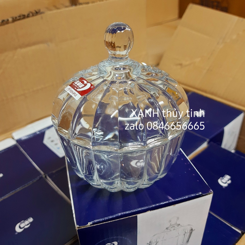 Hũ/ hộp thủy tinh đựng mứt tết, bánh kẹo - thủy tinh dày dặn, trong veo, sáng bóng