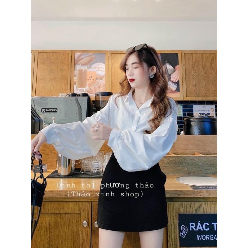 Áo sơ mi tay bồng đan nơ sau lưng siêu xinh[Hàng loại 1]QNX8 | BigBuy360 - bigbuy360.vn