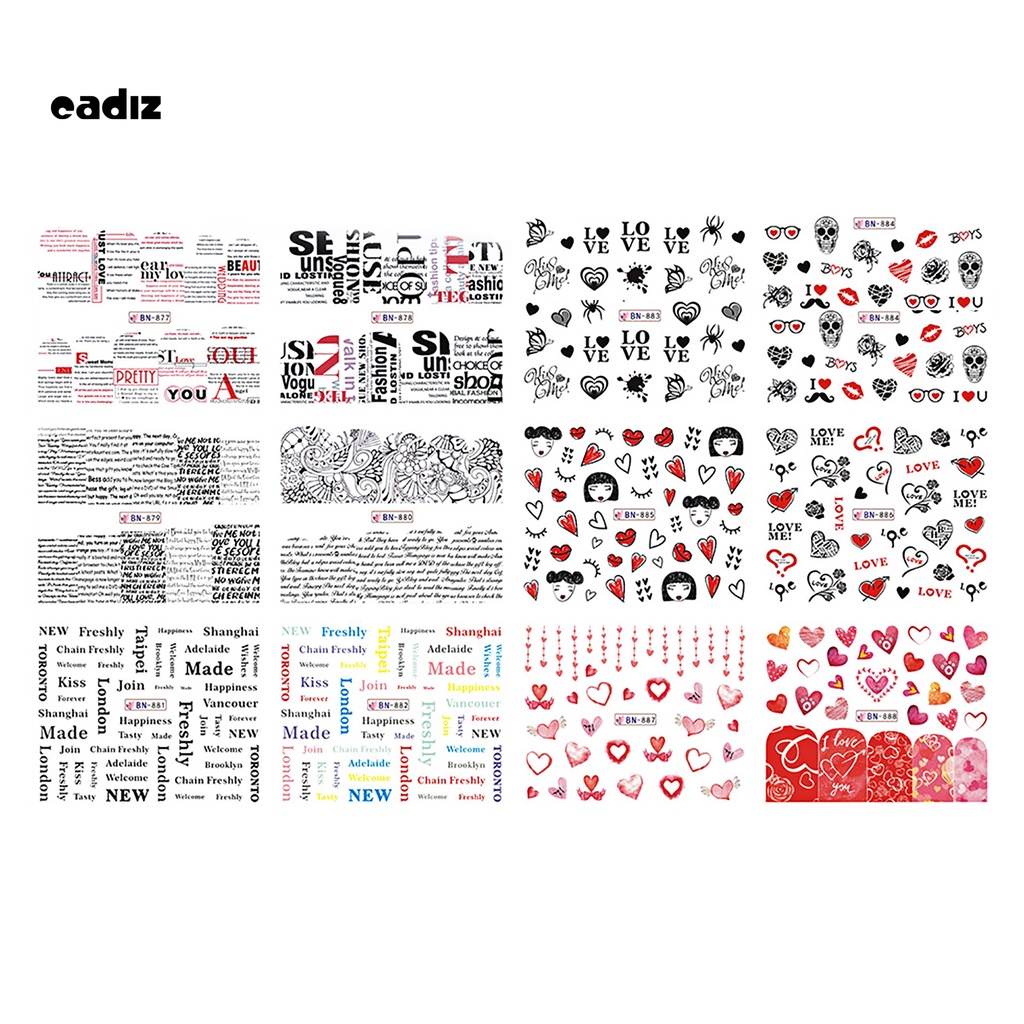 [Hàng mới về] Miếng dán trang trí móng tay siêu mỏng nhiều kiểu dáng độc đáo