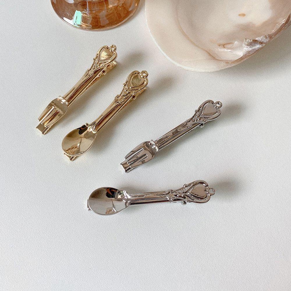 VANES1 Kẹp Tóc Hình Nĩa Đơn Giản Bằng Hợp Kim Phong Cách Hàn Quốc Thời Trang Cho Bé