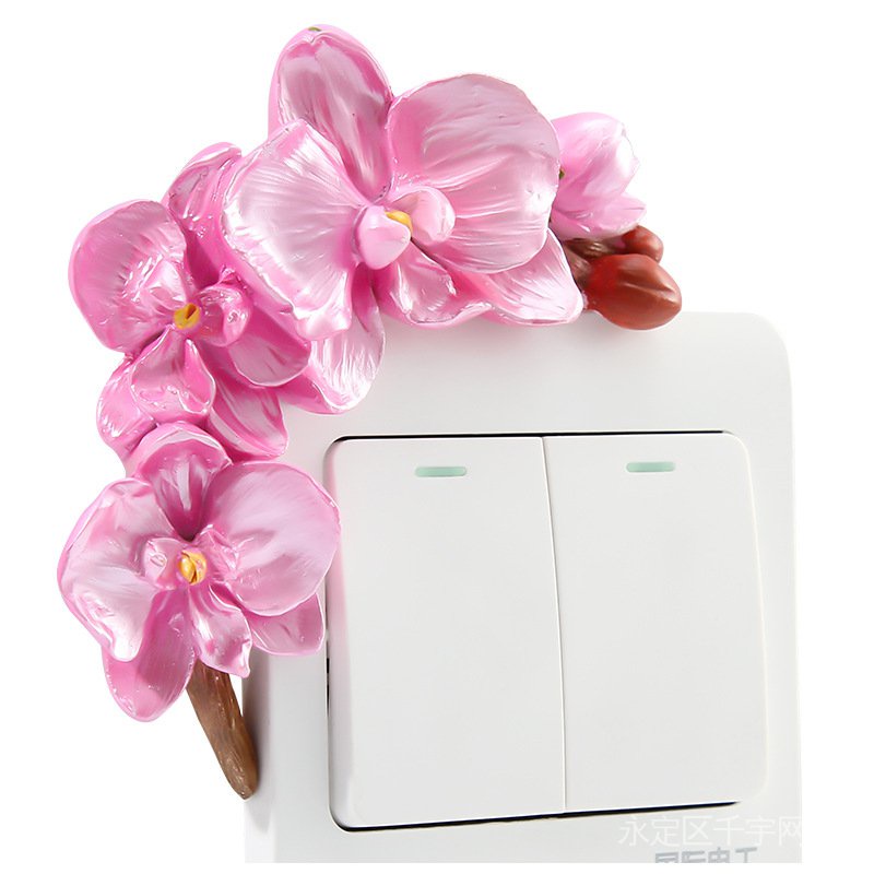 Miếng Dán Công Tắc Trang Trí Hình Hoa 3d Ba Chiều Bằng Nhựa Resin Sáng Tạo Bảo Vệ Tường Phòng Khách