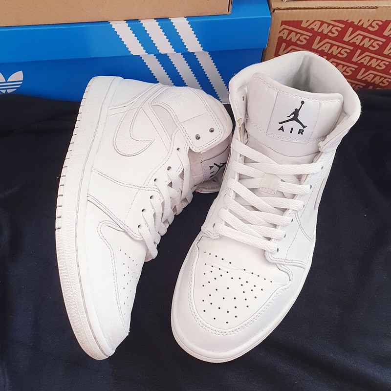 Giày Chính Hãng Nike Jordan 1 mid full trắng real 2hand, nhiều size