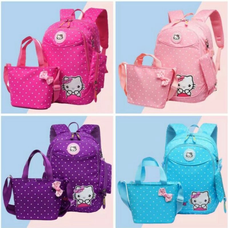 Ba Lô Đeo Vai Kèm Túi Xách Hello Kitty 3 Trong 1 2022 / 2022 / ZARA Dành Cho Trẻ Em Ba Lô Thiết Kế Đơn Giản Thời Trang Dành Cho Bé Gái 2022