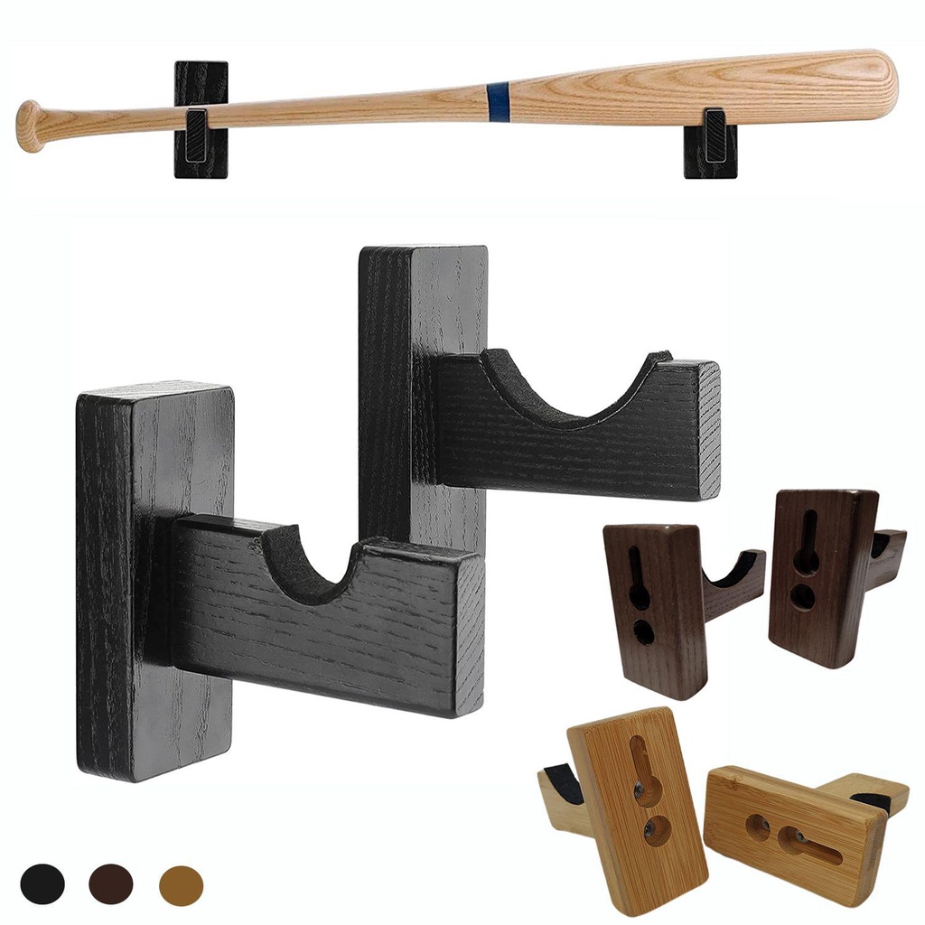 MUVAKO 1 Cặp Gậy Bóng Chày Treo Tường Bằng Vải Nỉ Kèm Ốc Vít Cố Định Tiện Dụng Cho Gia Đ
