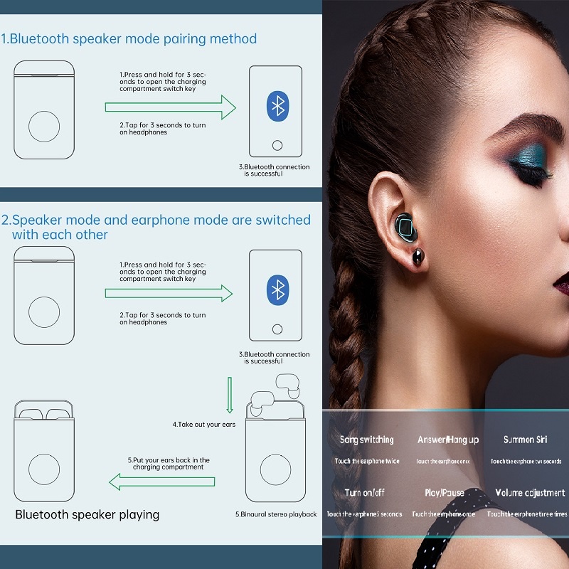 Tai Nghe Nhét Chụp Chup Tai Bluetooth Không Dây Chống ồn Blutooth Chơi Chơi Game Tai Nghe Pro Gameming Gaming Mini Android TWS Có Mic Loa Nghe Bluetooth đèn pin led