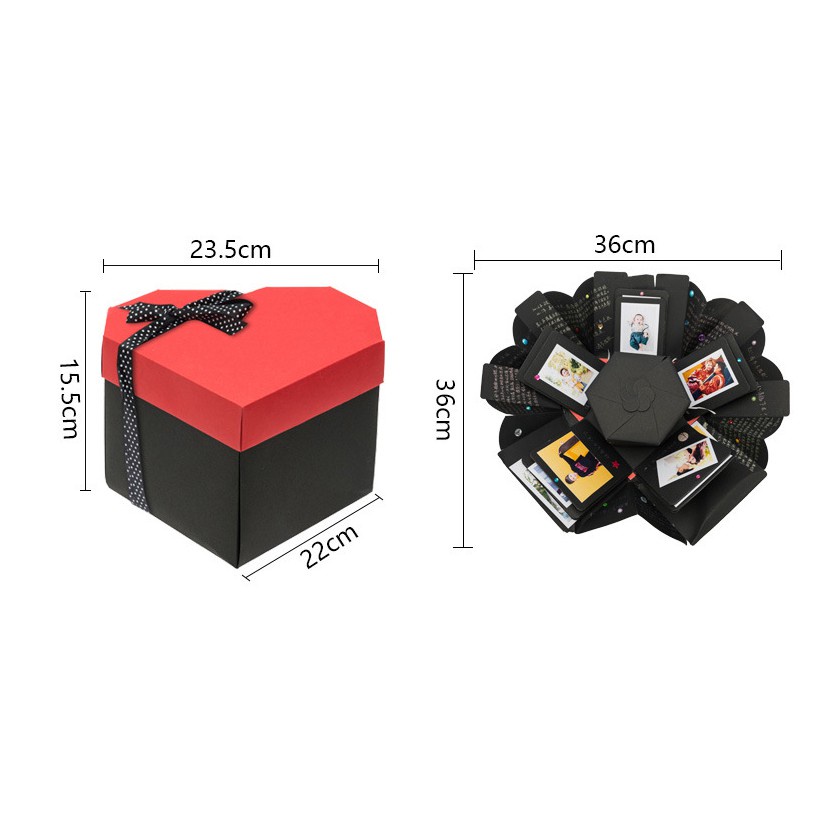 [Coisíní] Love Heart Shape Surprise Box Gift Photo Surprise Box Birthday Gift For Boyfriend Girlfriend Aniversary Creative Gift